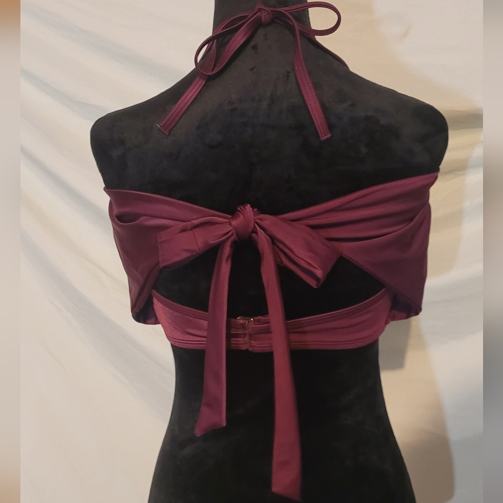 Victoria's Secret Knockout Bikini Top In Deep Purple Burgundy Swimswear 36D